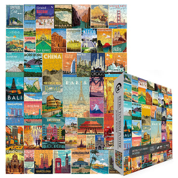 Vintage World Travel Poster Puzzle 1000 Teile